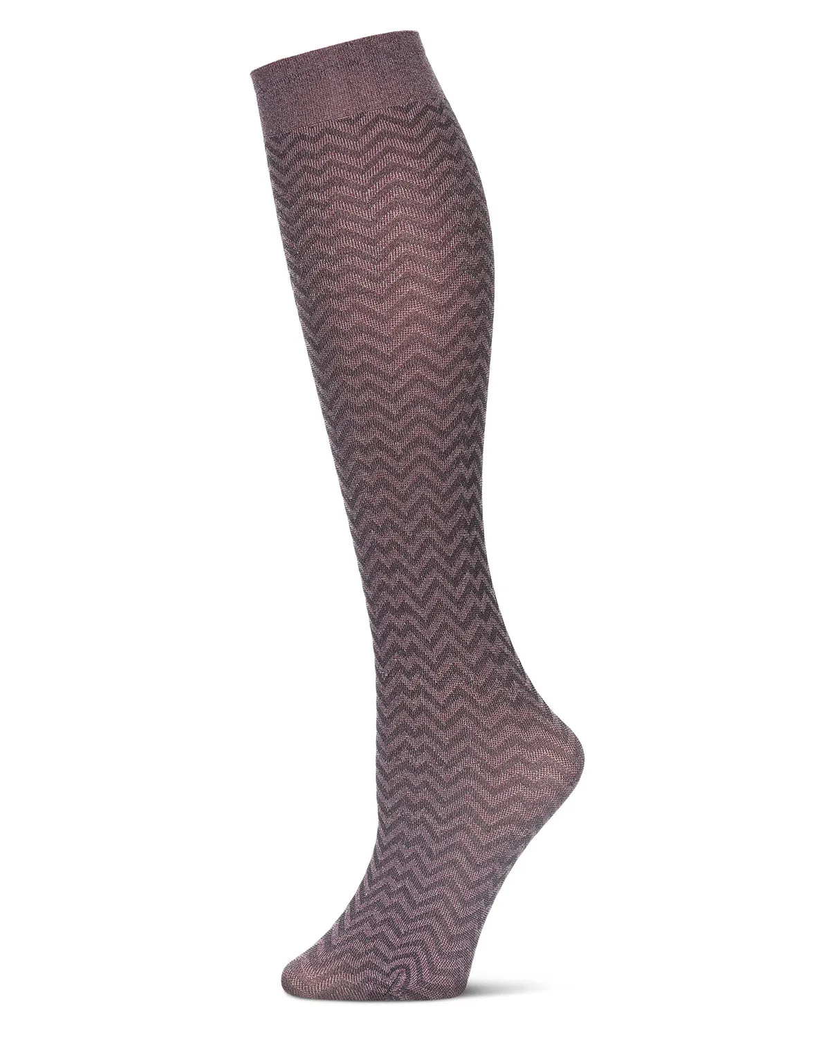 Women's Horizontal Zag Opaque Knee High Socks