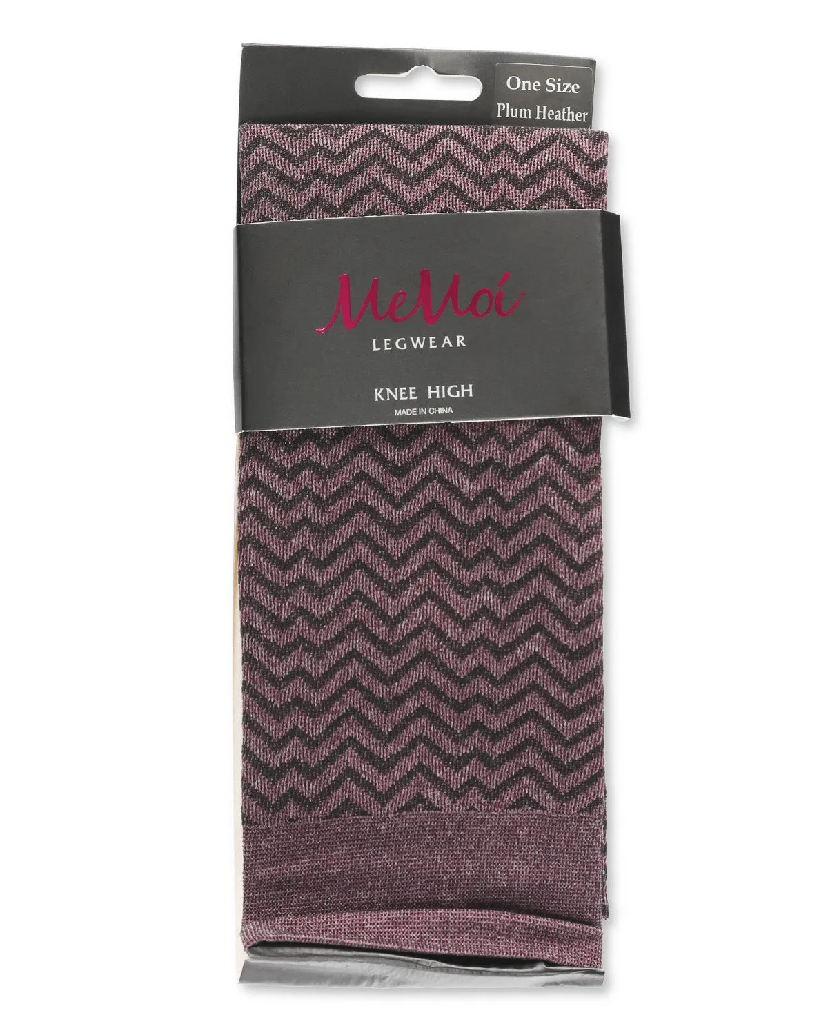 Women's Horizontal Zag Opaque Knee High Socks